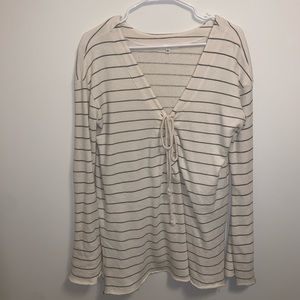 Urban Outfitters striped tie up sweater